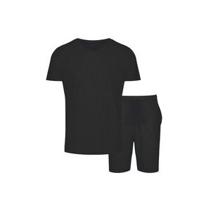 Light And Shade Mens Classic V Neck Pajama Set / Black
